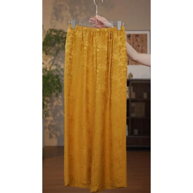 GONG QUE 【海浪花】新中式简约大方直筒裤 241562