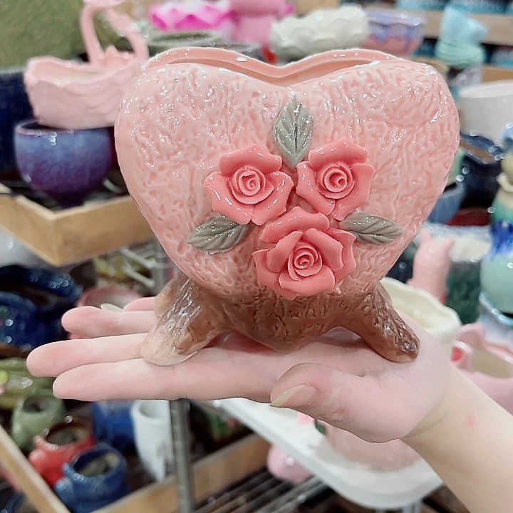 有孔.凑单10元陶瓷花盆发货！