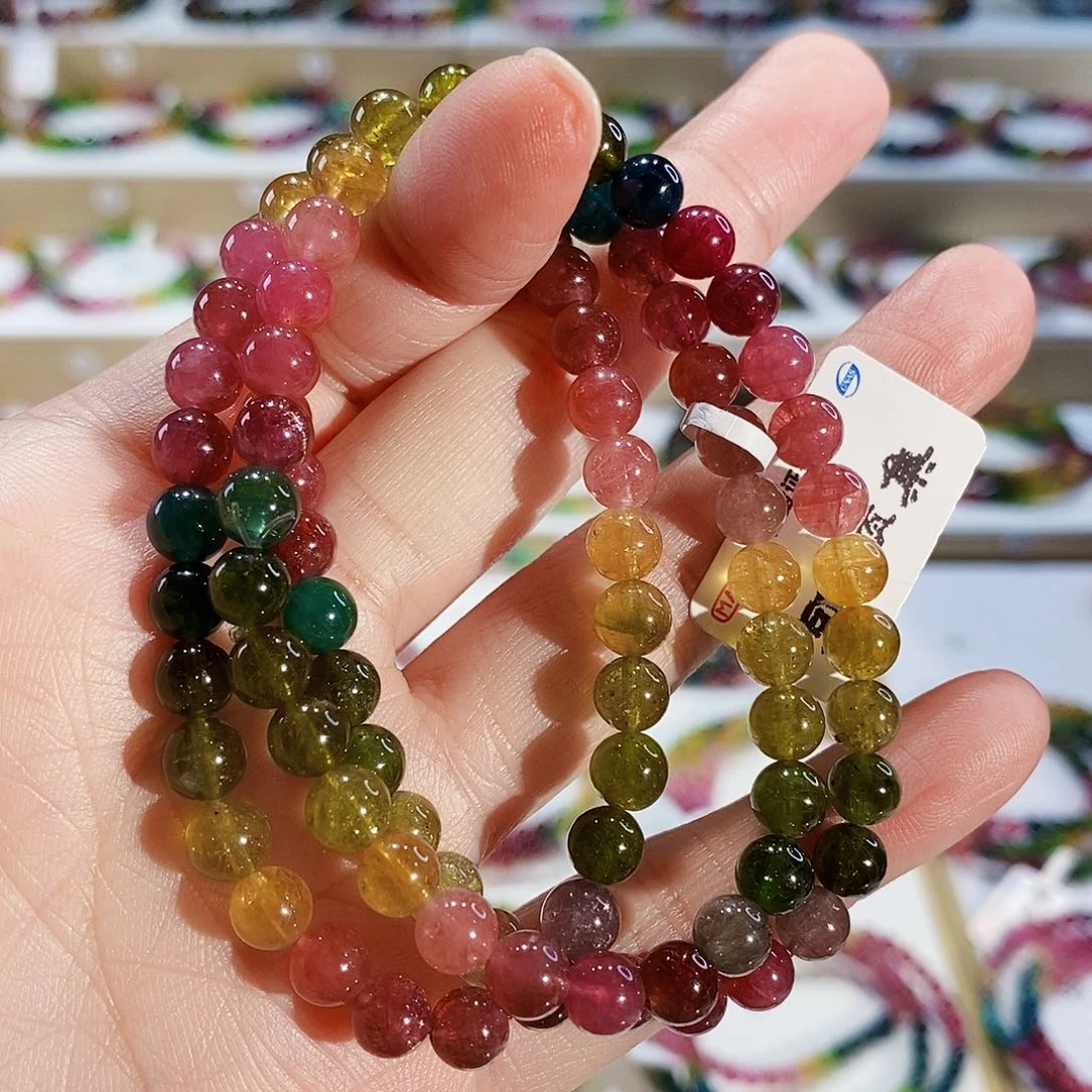 碧玺手链未镶嵌G2451三圈颜色微差