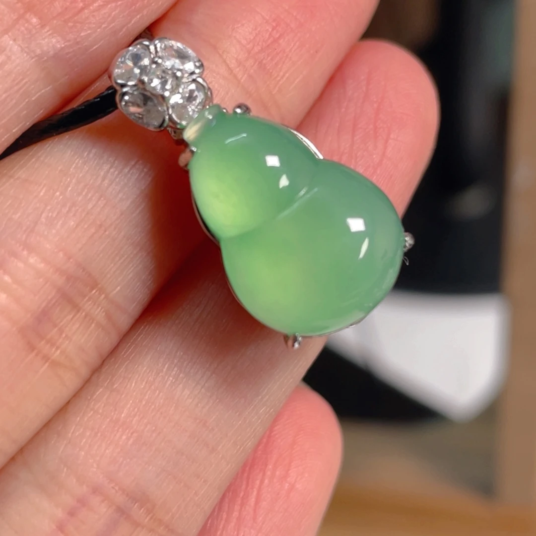 翡翠银S925镶嵌吊坠(不含链)