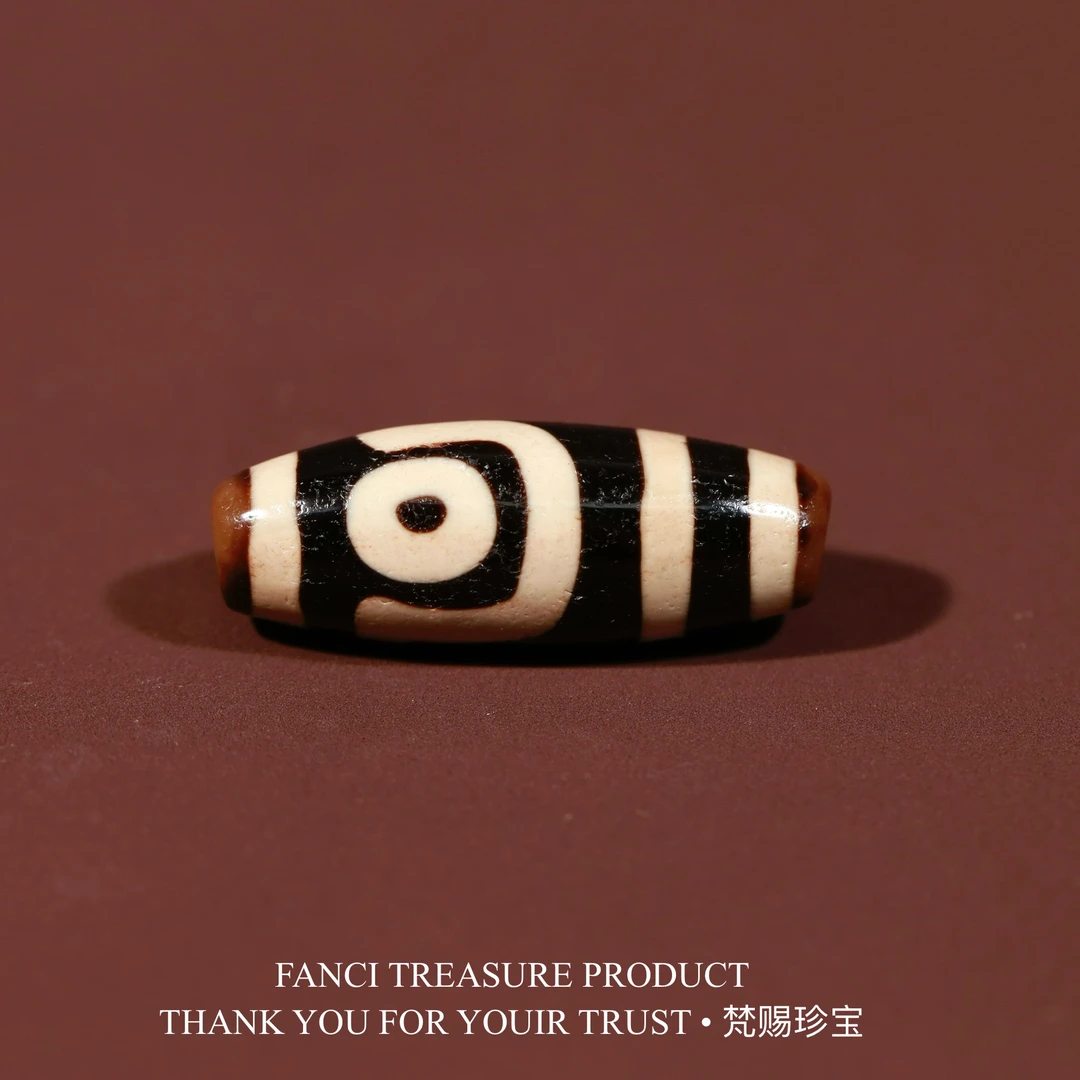 梵赐珍宝·【行运老超顶料满砂系列】任晓攀如意二眼39.3x14.2mm天珠