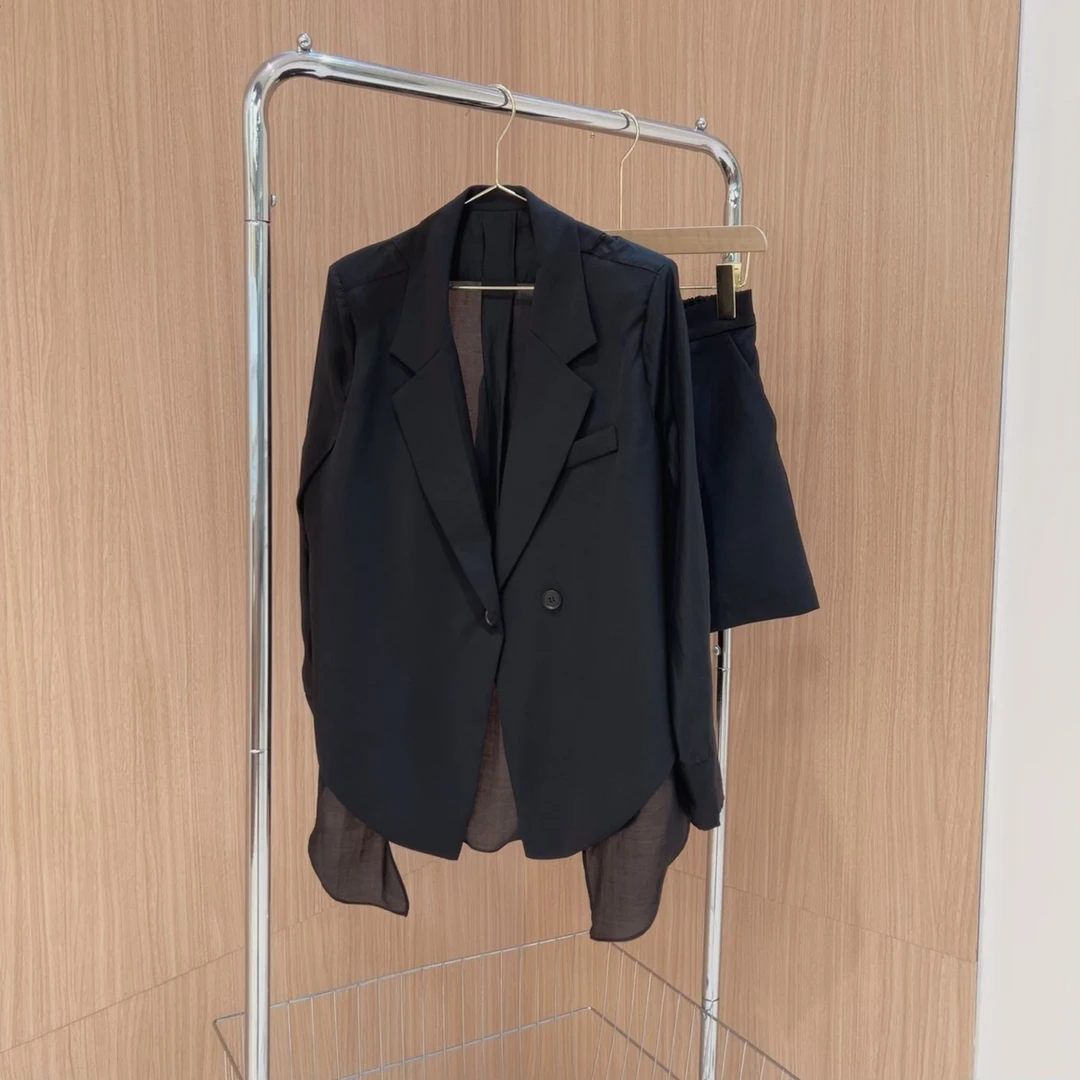 2025夏季西装外套气质通勤短裤两件套上衣显瘦网红百搭