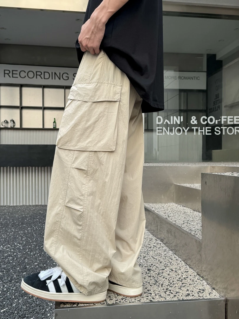 青少年裤子大童工装裤超薄透气2025夏季新款宽松洋气速干超酷长裤