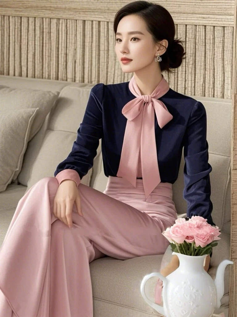 【8771套装-YR】入春穿搭气质女装洋气高级感小香风时尚丝绒套装裤