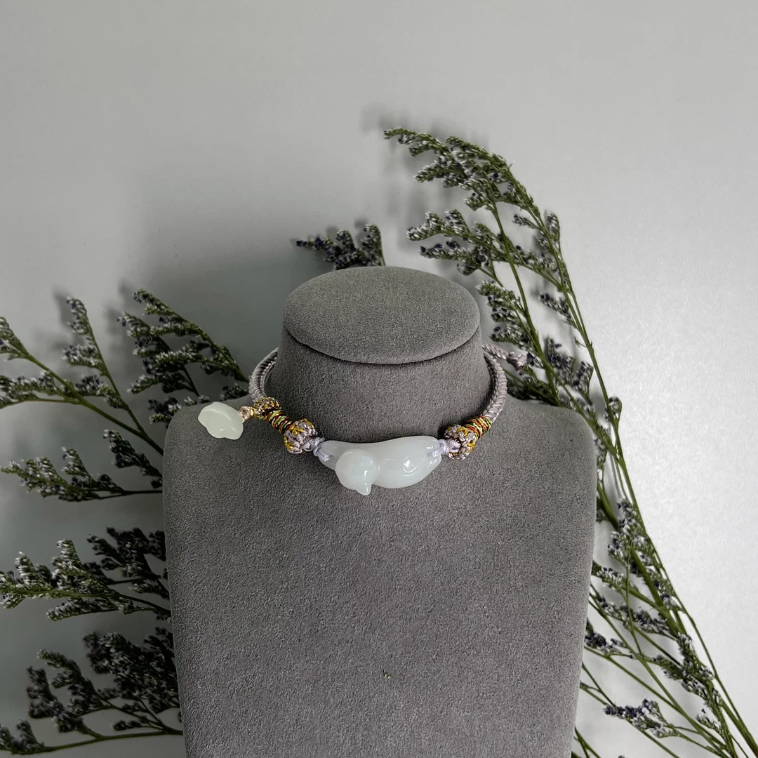 壹屿珠宝  和田玉小猫手链