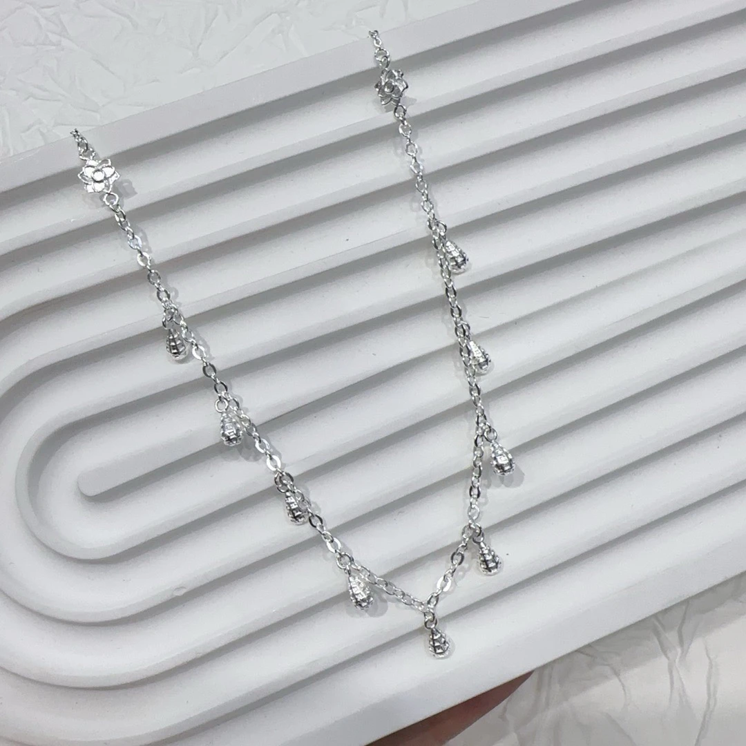 链子足银 足银99水滴硕果累累时尚潮流纯一模套链送女友礼物