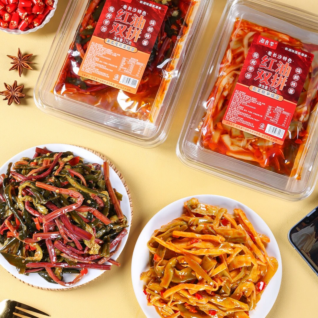 老长沙特色红油双脆蕨菜贡菜即食香辣脆爽即食下饭菜