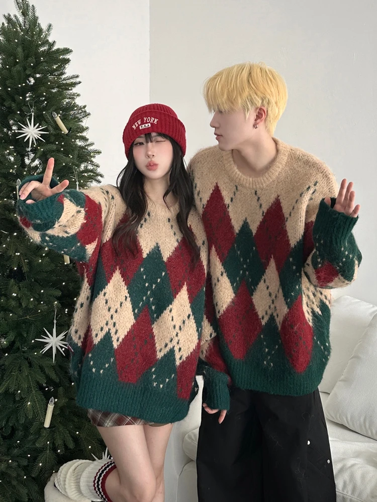 BJHG不计后果圣诞毛衣男款冬季潮牌宽松高级休闲慵懒风保暖针织衫