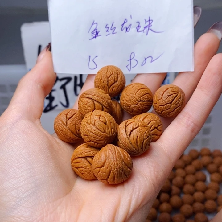 手串桃核17mm左右金丝龙珠15颗（打孔）