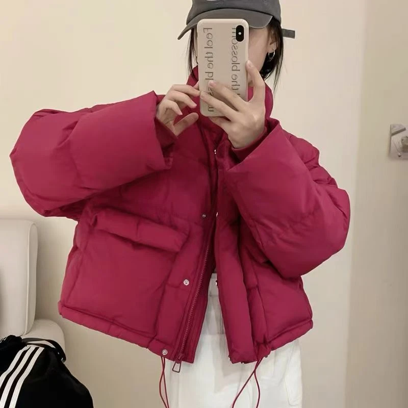 韩系东大门糖果色小个子短款棉服2487