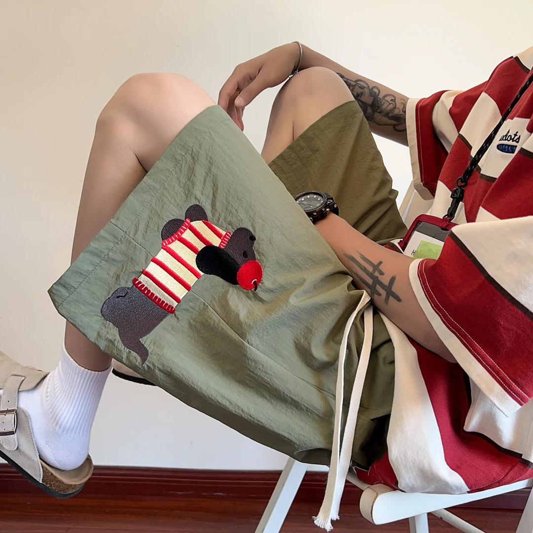 条纹标语短袖T恤男2025新款夏季潮牌宽松半袖青少年美式潮流衣服