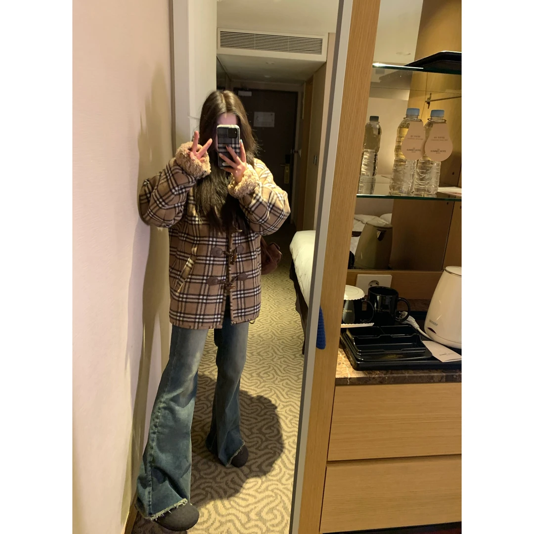 外卖到了【特调牛牛】特调深蓝色阔腿牛仔裤女新款冬季显瘦WM4INK11