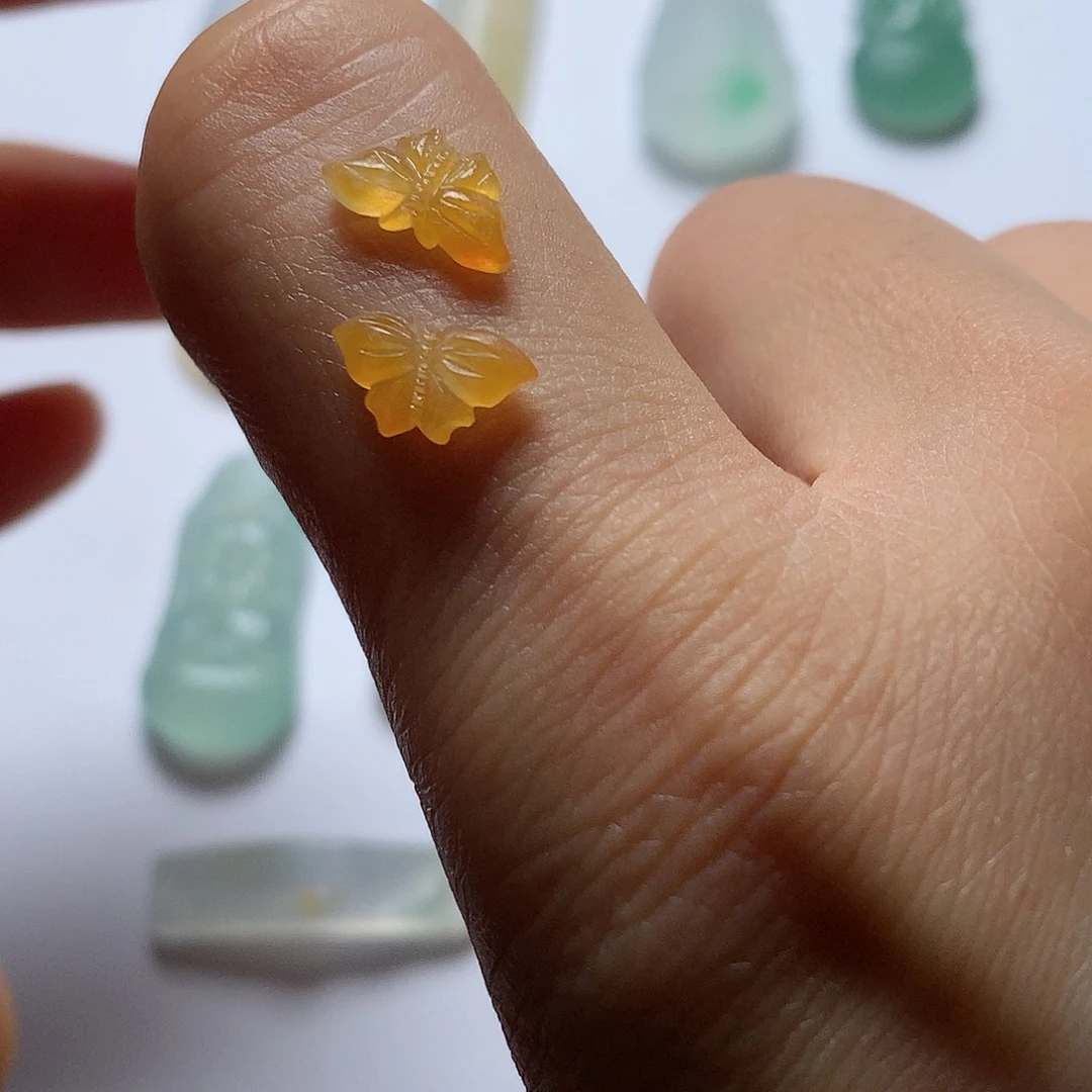 定制翡翠未镶嵌缅甸翡翠A货蝴蝶