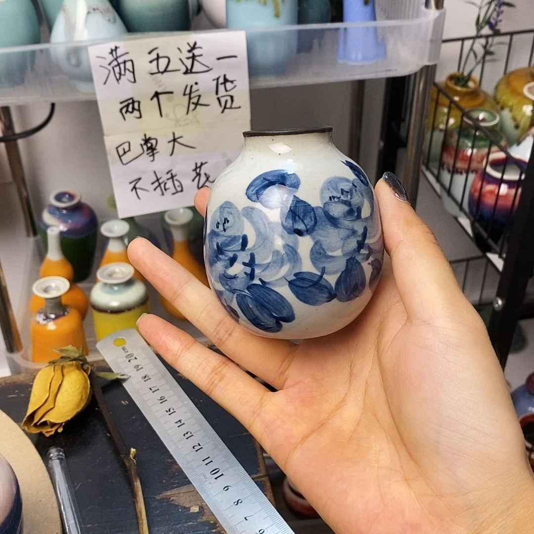 摆件景德镇高温陶瓷小花器