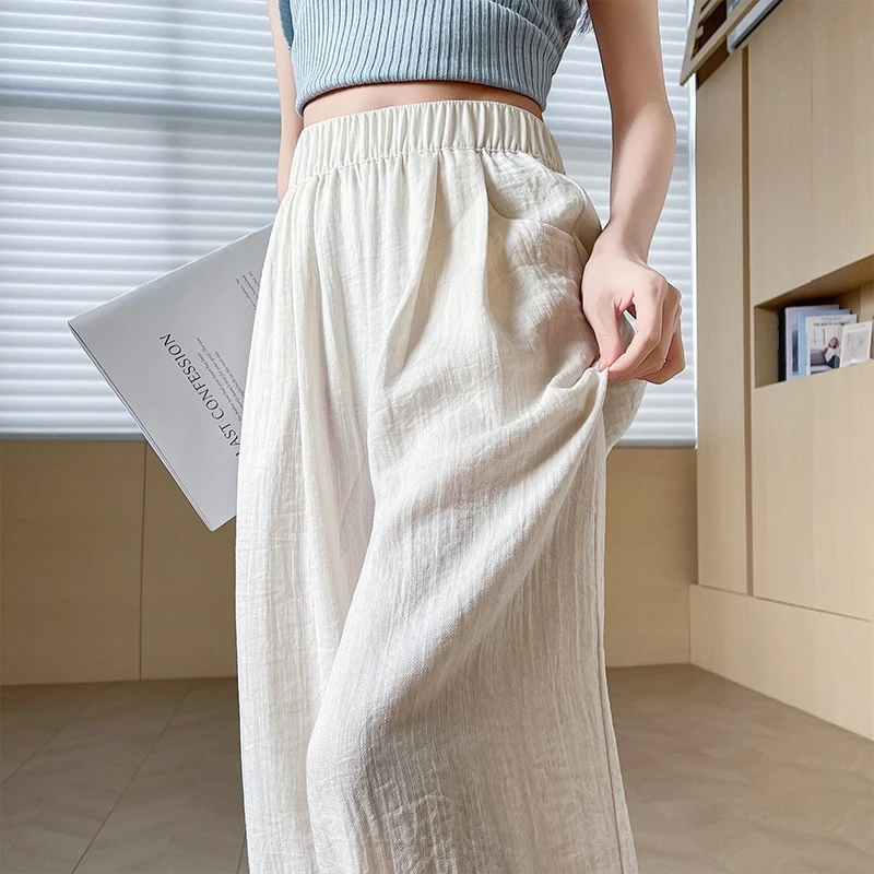 慵懒风山本阔腿裤女夏季薄款高腰显瘦宽松垂感直筒休闲裤