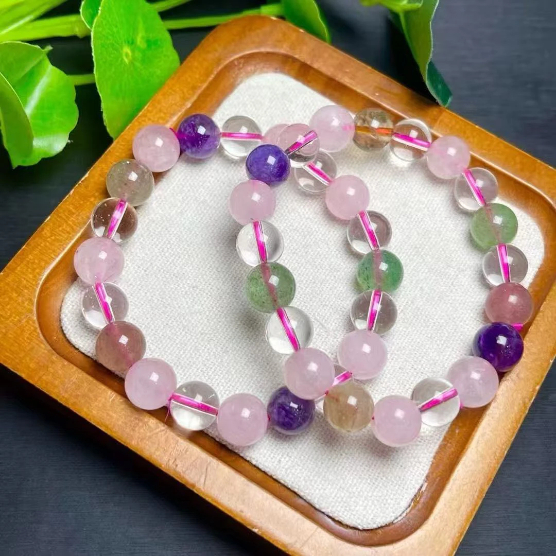 天然多宝水晶混合单圈手串Y0214多样性发其一