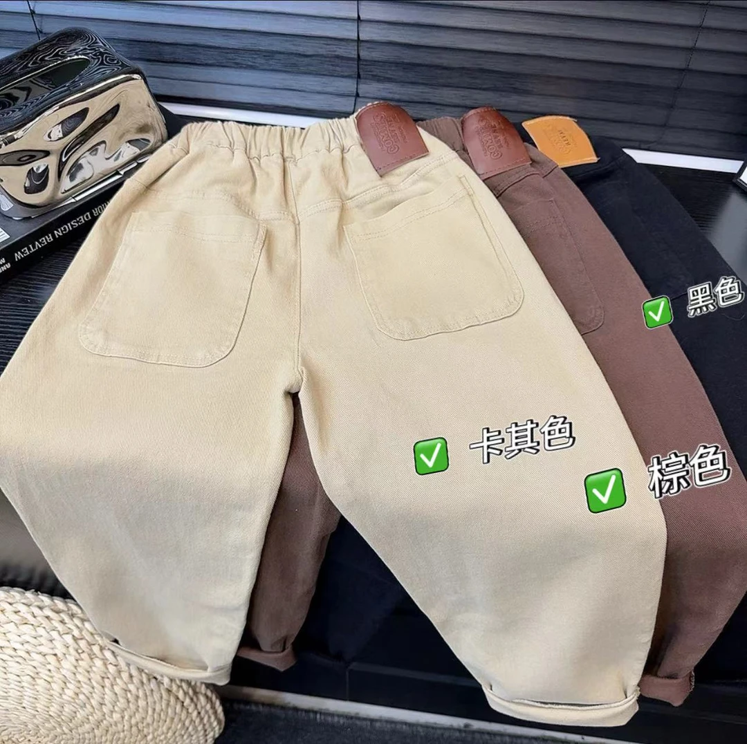【韩系～水洗棉】儿童休闲裤新款痞帅宽松中大童老爹裤潮