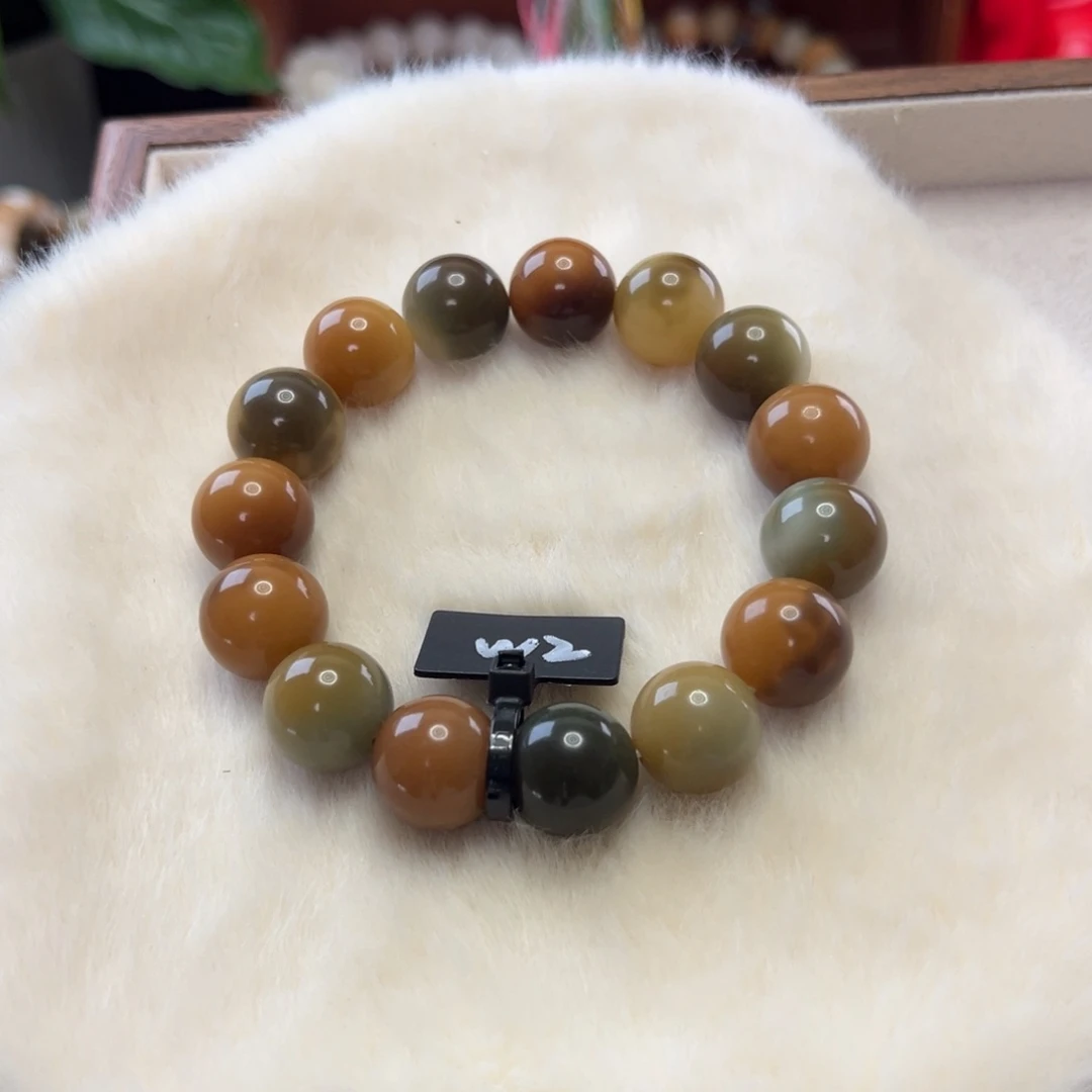 菩提根/象牙果手串卡15圆珠玉化皮蛋微瑕2