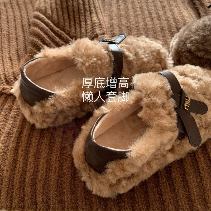 温暖！时髦！托斯卡纳~INS博主同款毛毛鞋增高厚底棉鞋雪地靴女冬