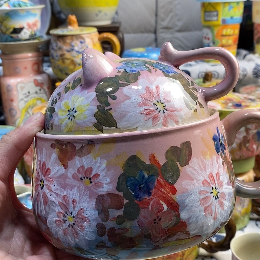 瓷片小年喜乐多手绘陶瓷