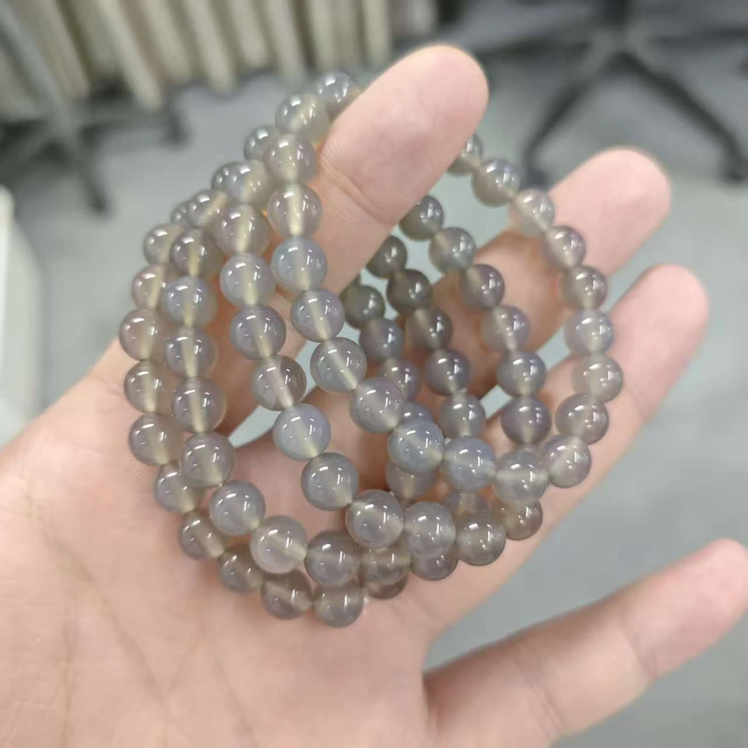 灰玉髓玛瑙手串