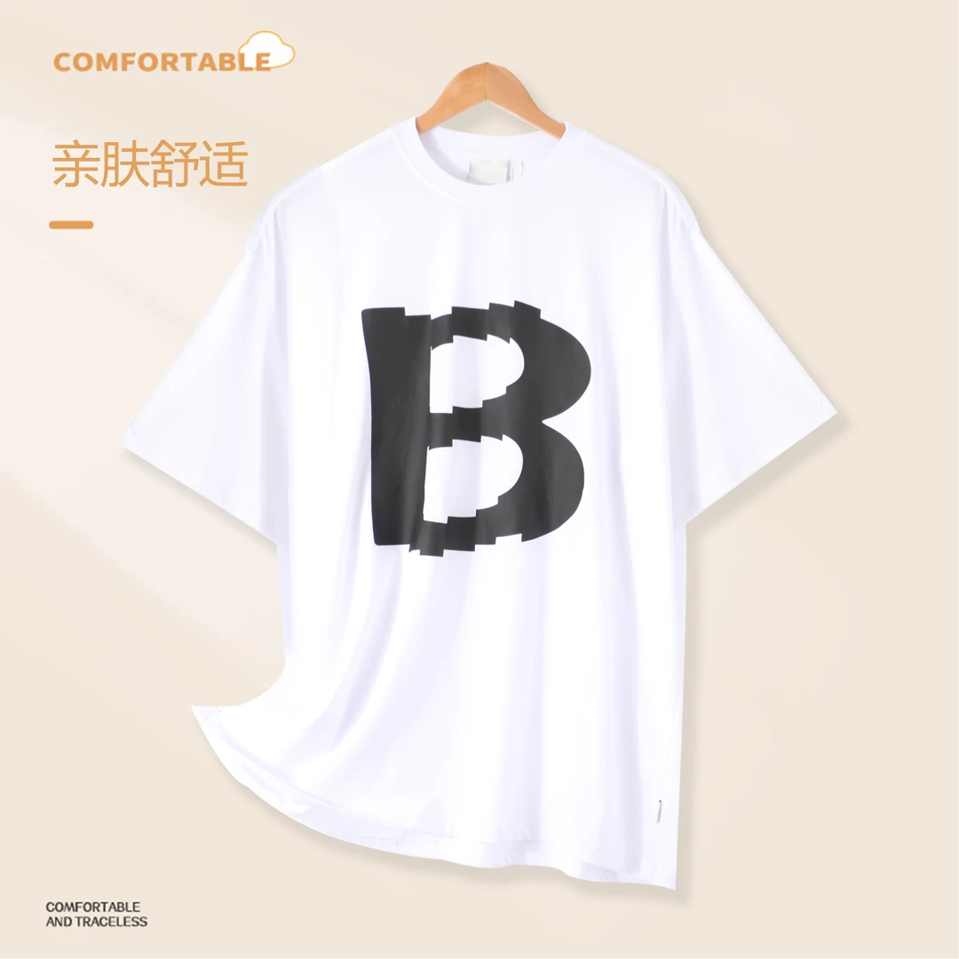 夏季款男士纯棉圆领短袖T恤宽松显瘦印花上衣休闲风BB001百搭舒适