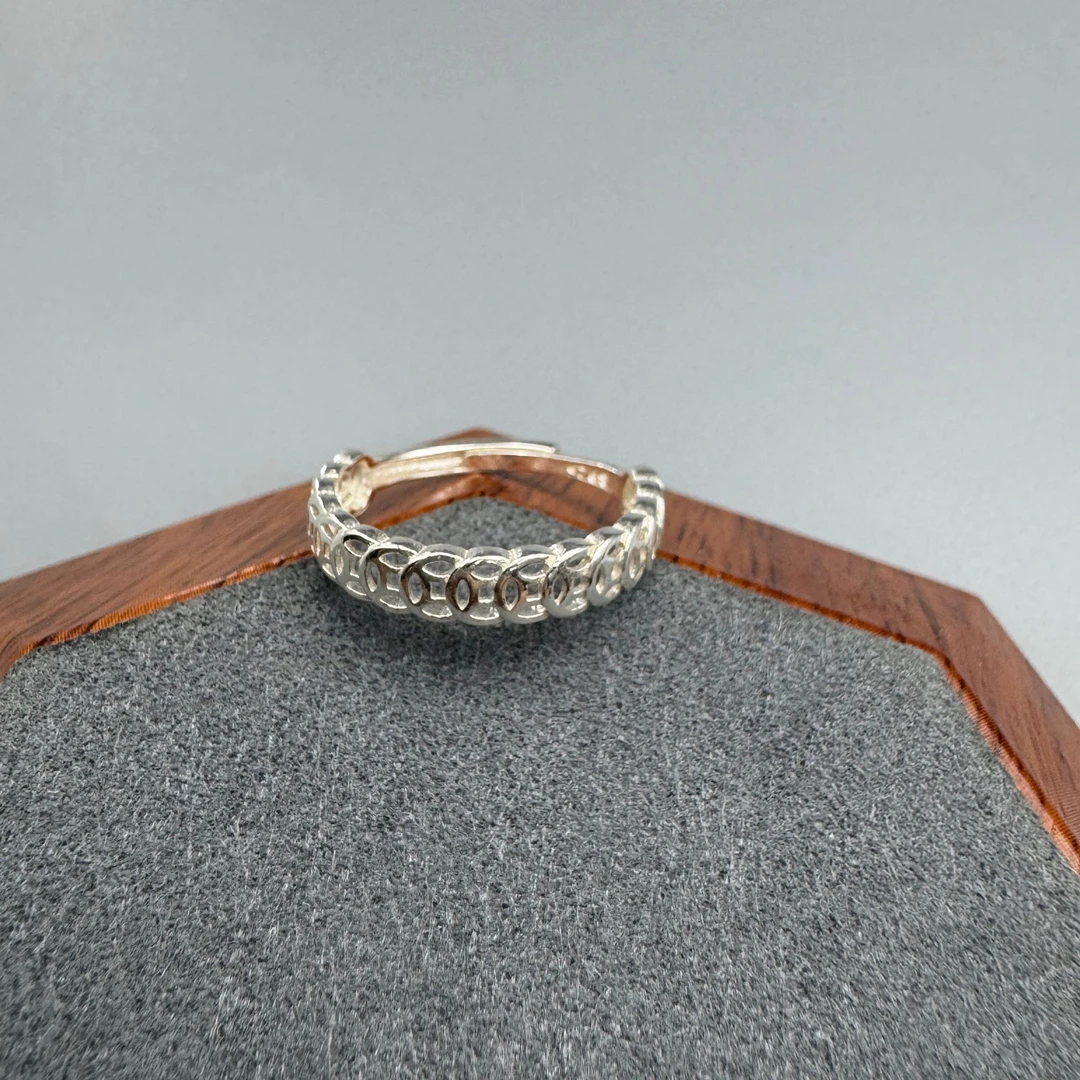 925银戒指 【鲁姆银】925银钱多多戒指LMY012