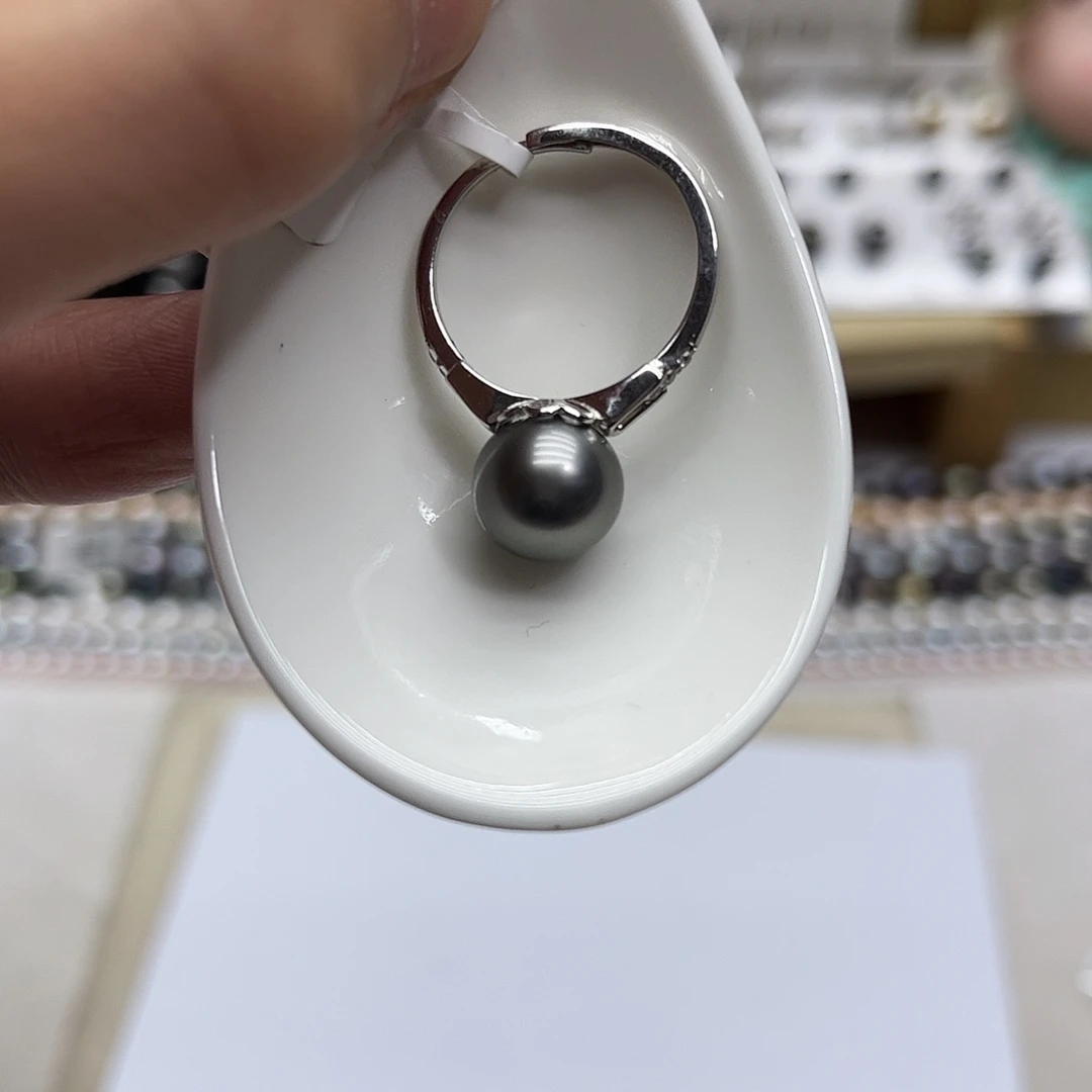 银S925镶嵌海水珍珠戒指