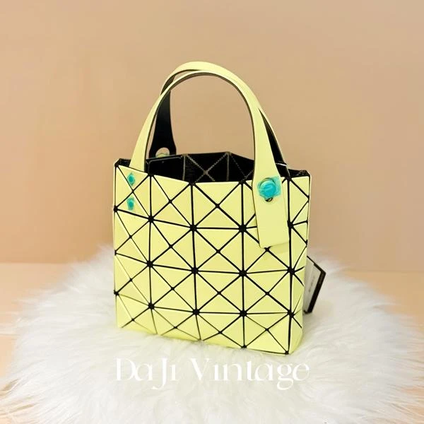 大吉中古/三宅一生柠檬黄mini四格小方盒手提包