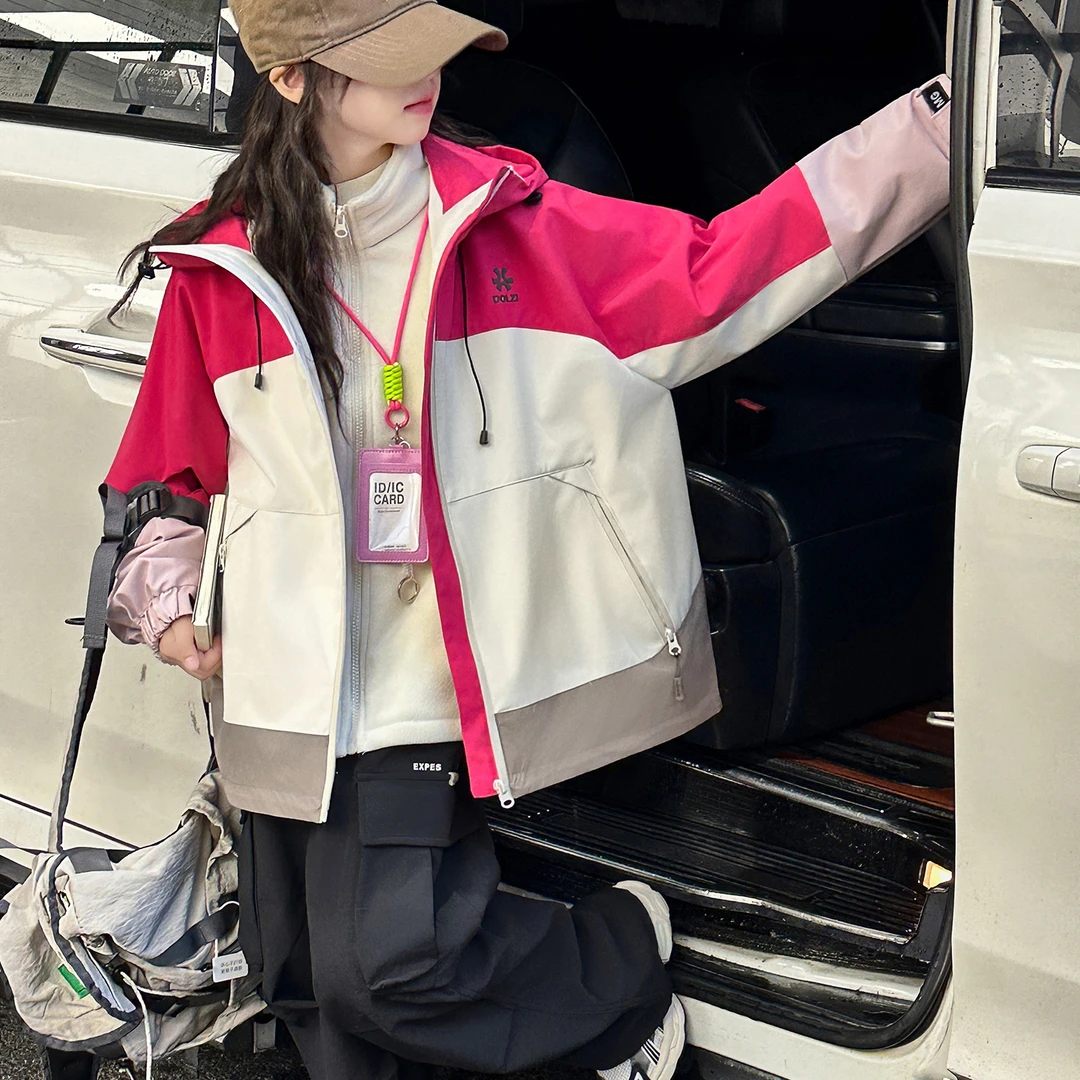 女童外套秋冬款新款中大童冬季加厚保暖三合一潮款冲锋衣女孩加绒