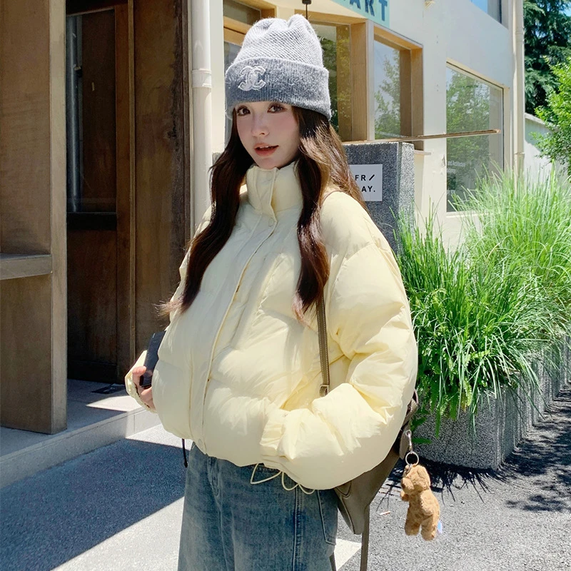 小个子糖果色羽绒服女短款2025年冬季新款宽松显瘦学院风面包服潮
