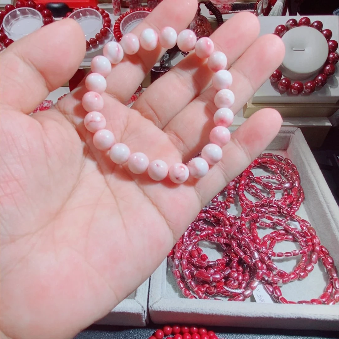 天然辰砂原石手串