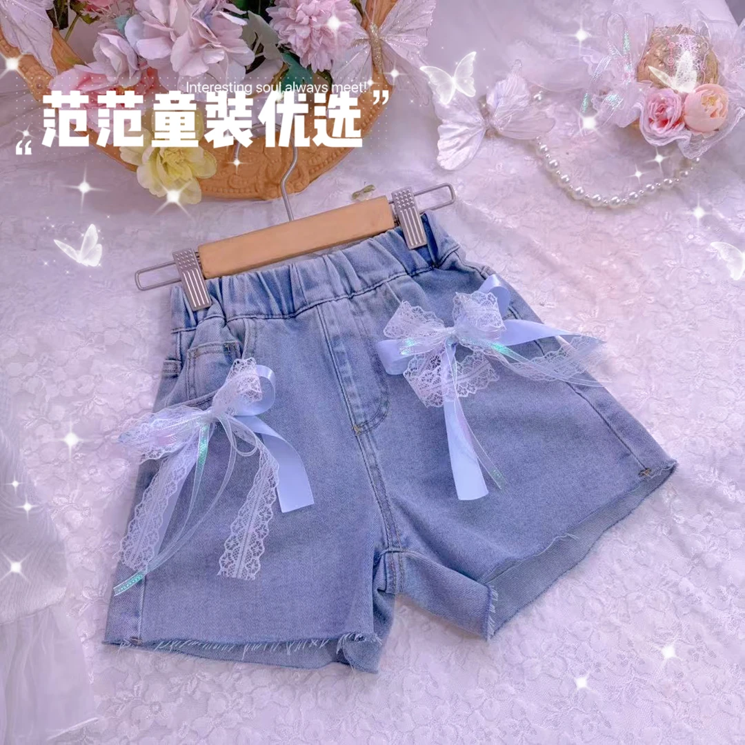 【范范童装优选】儿童韩系潮款简约【蓝色蝴蝶结短裤】春夏裤子25232