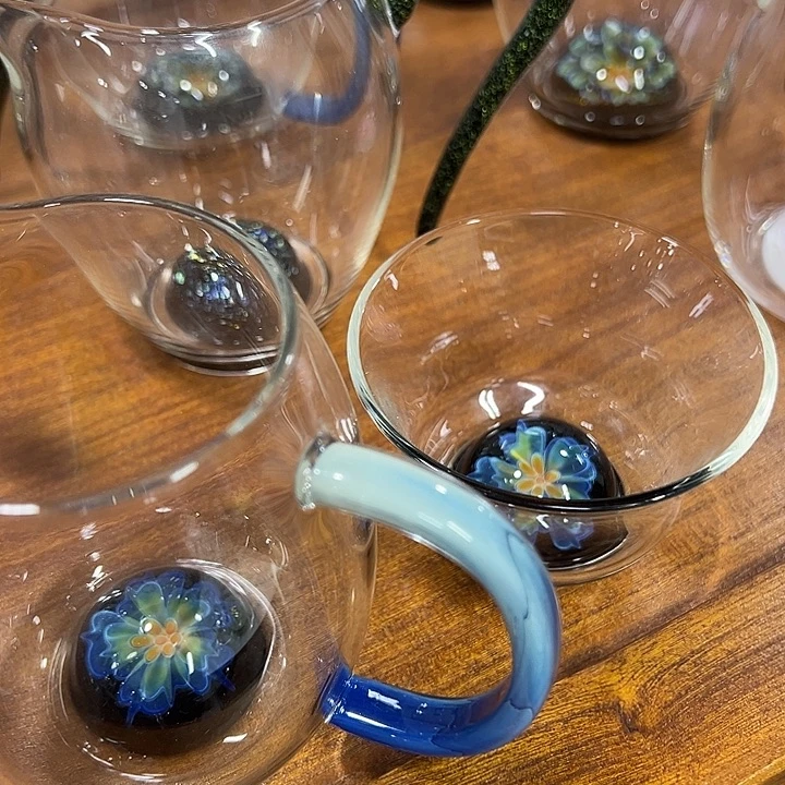 玻璃手工艺品涵蕴承然主人杯各一只