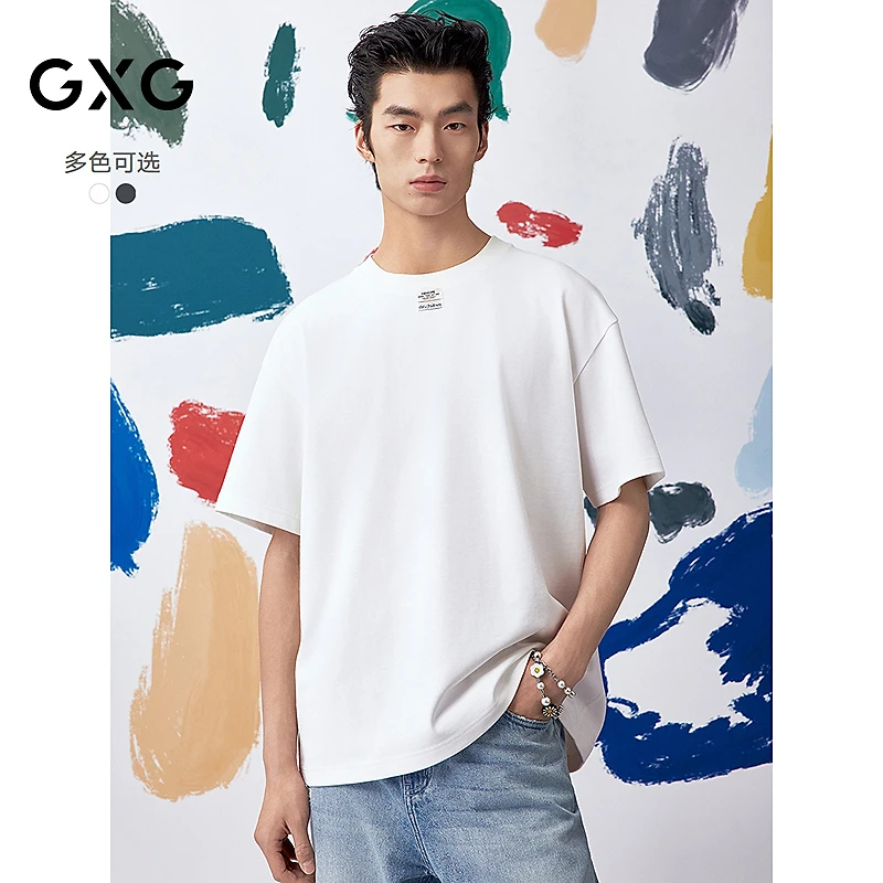 []GXG男装 圆领T恤联名款短袖针织25夏新品#G25X442108