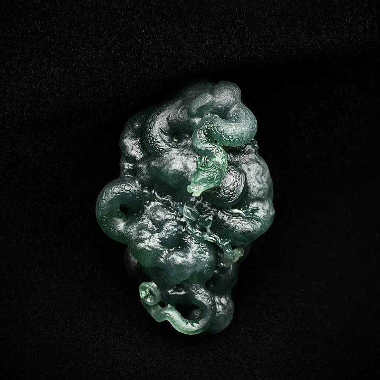 已结缘《喜见升卿》房家翡翠玉作天然缅甸翡翠