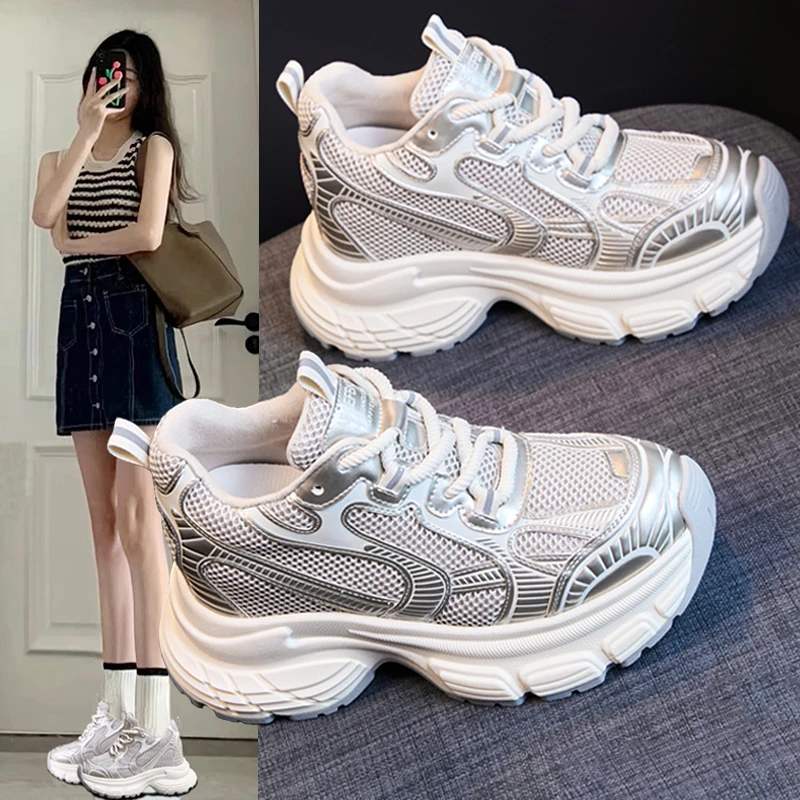 8761厚底老爹增高鞋女新款秋季休闲网面运动鞋休闲鞋百搭透气耐磨