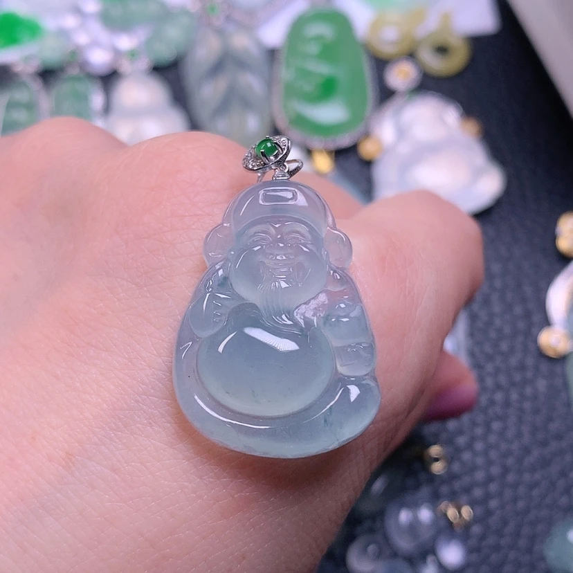 【闪购商品】翡翠颈饰18K金镶嵌会****虎天然缅甸翡翠