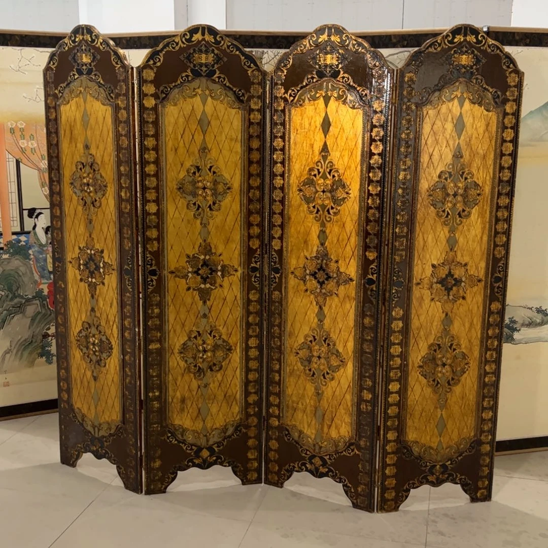 绘画漆屏风框画茶空间设计