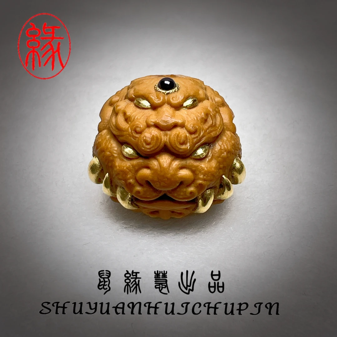 猴头雕刻唐狮白虎精工镶嵌铜