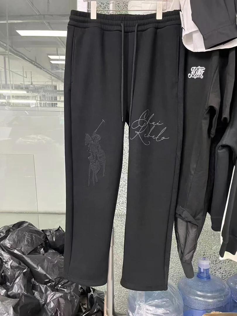 【LF】2025秋冬重磅600克纯棉加厚激光烧花立体剪裁加厚秋冬长裤