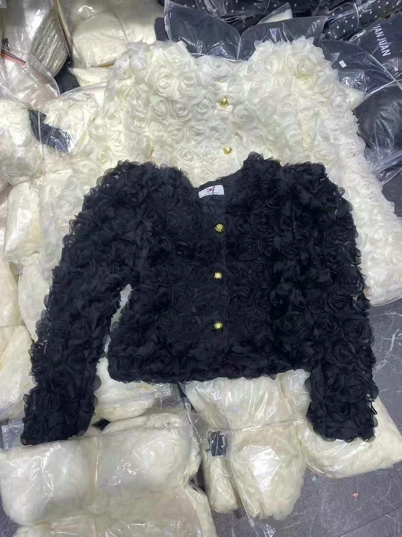 小香风设计师上衣重工立体玫瑰花复古法式洋气气质花朵小外套