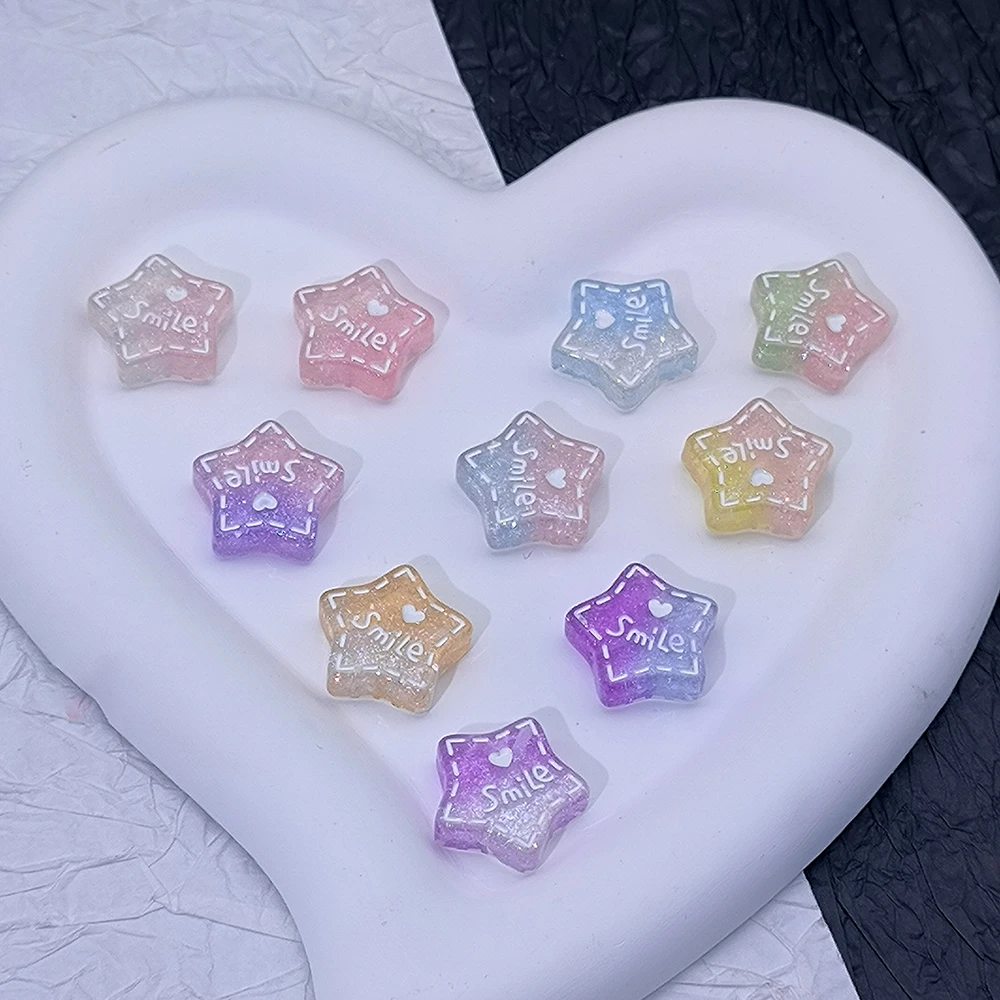 C20微笑smile爱心五角星韩国胶手工diy串珠饰品手机链挂件配件