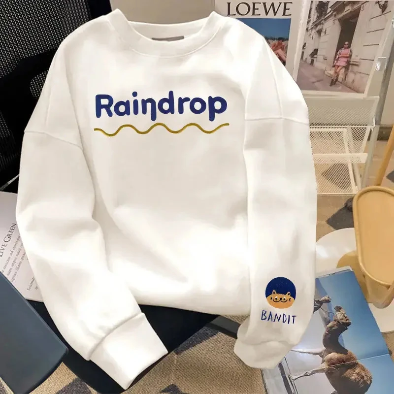 新款2025秋冬圆领长袖运动时尚休闲百搭情侣卫衣女印花秋冬【N】