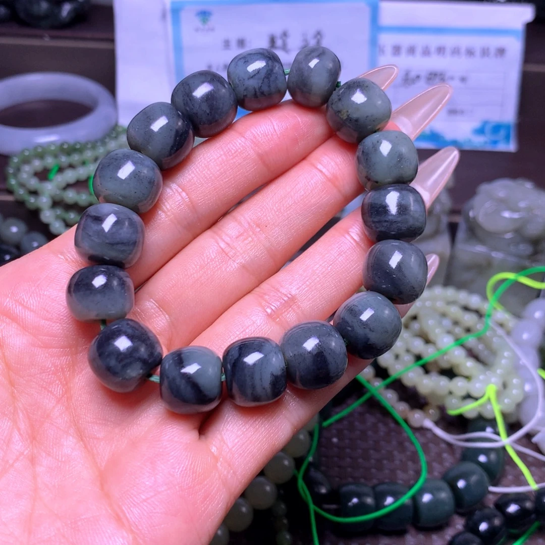 和田玉未镶嵌手串卡14