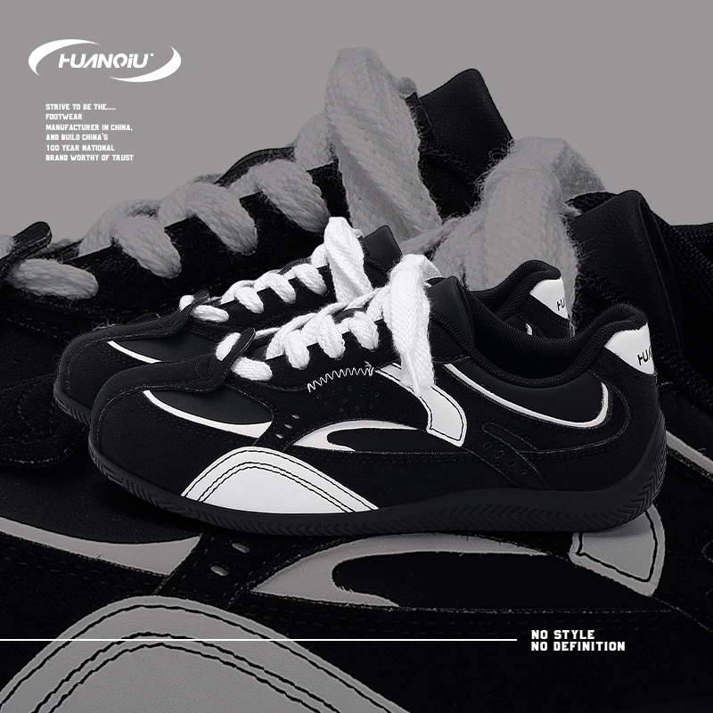 HUANQIU/环球叠穿潮流德训鞋女2025新款秋季懒人时尚休闲增高板鞋