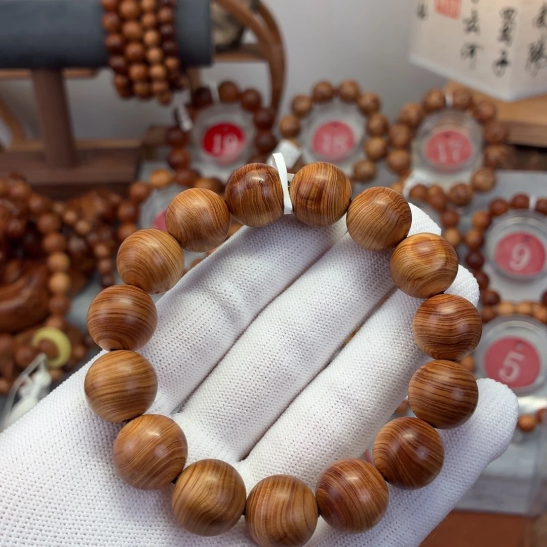 柏木手串/手链红油蚕丝纹1.5  药香 25.2