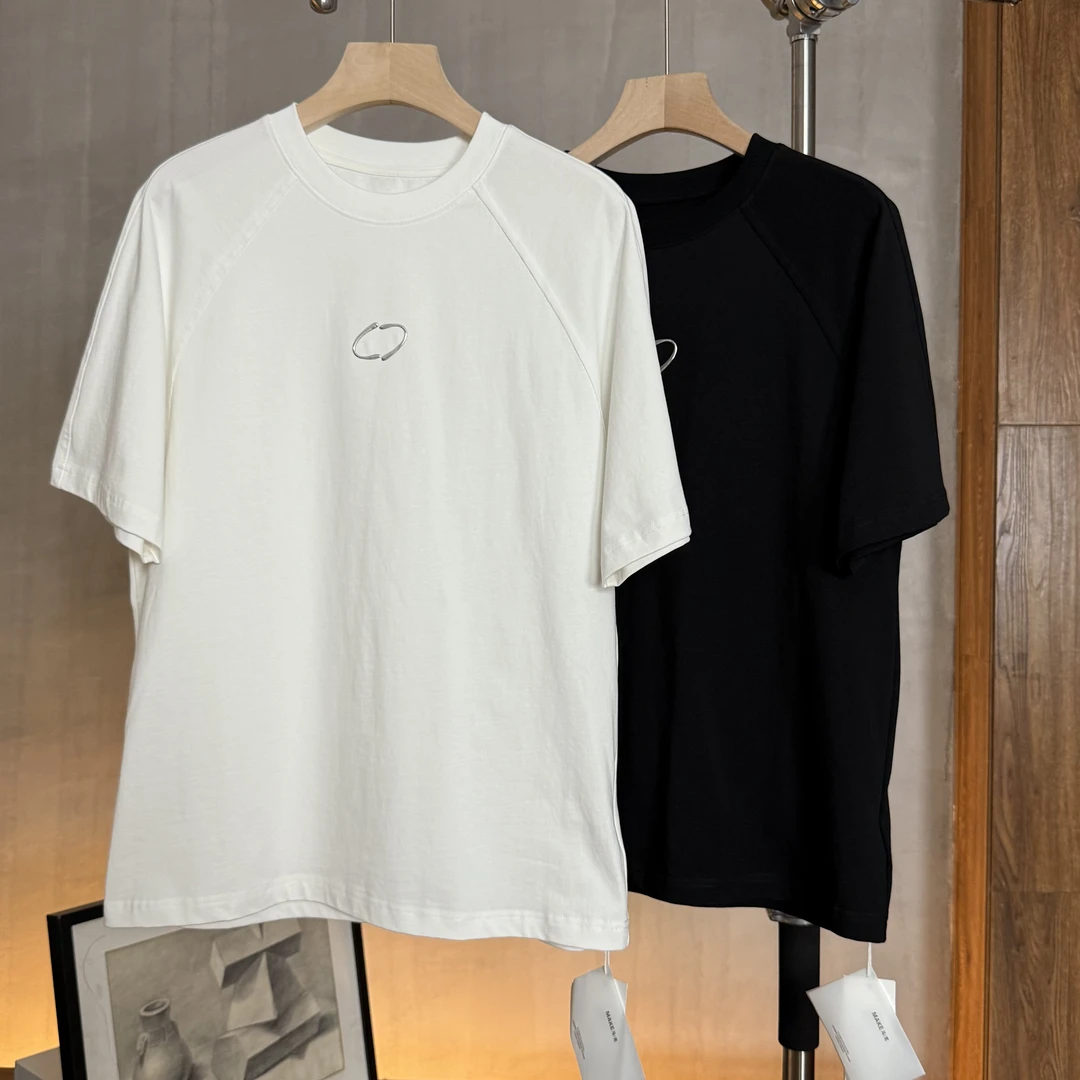 （楠悦）夏季新款纯色短袖T恤圆领薄透气宽松休闲大码