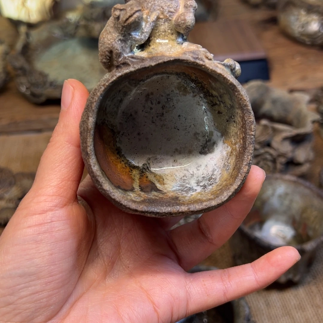 W***7柴烧手捏葫芦青蛙杯杯