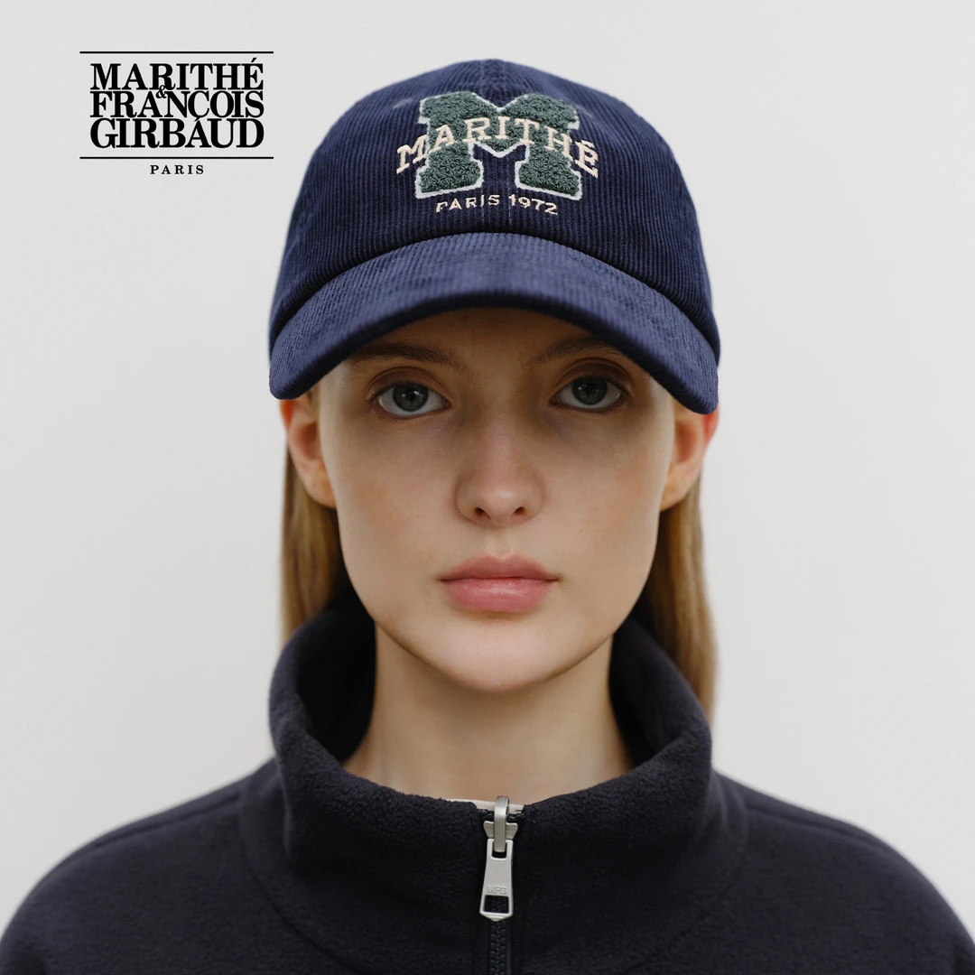 MARITHE灯芯绒鸭舌帽 潮流男女同款贴布绣棒球帽MFG45FHG206